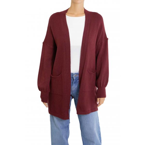 Cardigan lungo aperto con tasche